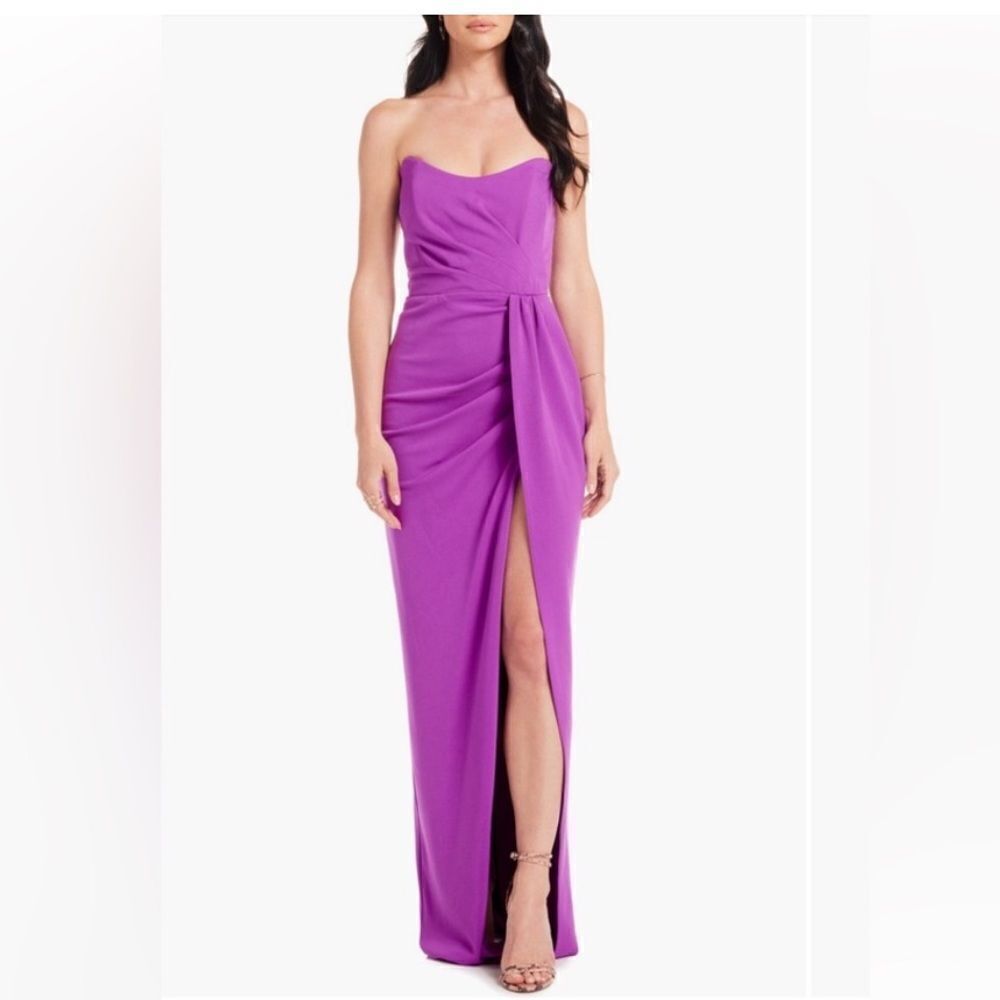 Katie May Pamela Strapless Gown Xl Electric Plum Gwac0427 Nwt $375